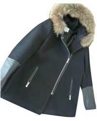 Sandro Wolle Mäntel - Schwarz