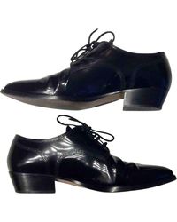 Valentino \n Black Patent Leather Lace Ups - Multicolour