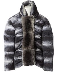 Moncler Mantel Gamme Rouge en Chinchilla Gris