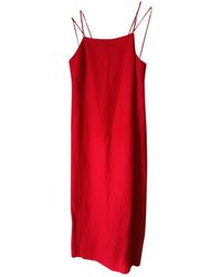Burberry Linen Maxi Dress - Red