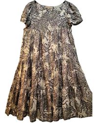 Sandro Seide Midi kleid - Lila