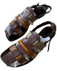 Marni Leder Römersandalen - Braun