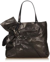 Valentino Leder Shopper - Schwarz