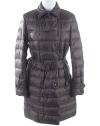 Moncler Mantel Long en Synthétique Marron - Multicolore