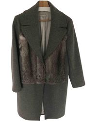 Sandro Grey Wool Coats - Gray