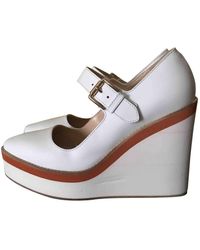 Max Mara White Leather Heels