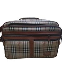 Burberry Leinen Reise Tasche - Mehrfarbig