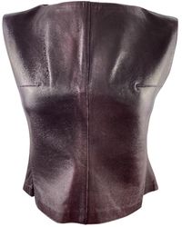 Chanel Leder Tops - Lila