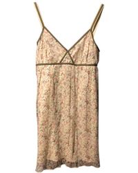 Maje Ecru Silk Dress - Multicolour