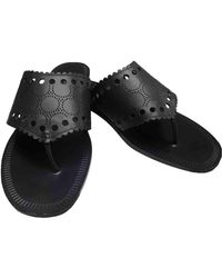 Diane von Furstenberg Leder Sandalen - Schwarz