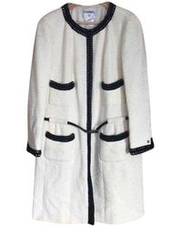 Chanel Abrigo Tweed - Blanco