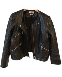 Étoile Isabel Marant Chaqueta en cuero negro \N