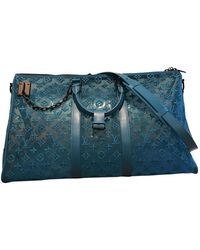 Louis Vuitton Keepall Leinen Wochenende Tasche - Blau