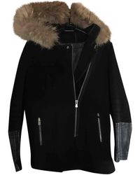 Sandro Wolle Mäntel - Schwarz