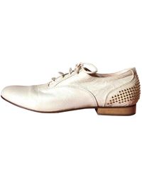 Sandro White Leather Lace Ups