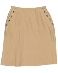 Chanel Jupe \N en Laine Beige - Neutre