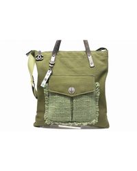 Chanel Leinen cross body tashe - Grün