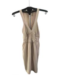 Sandro Seide Midi kleid - Natur