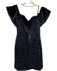 Self-Portrait Samt Mini kleid - Blau