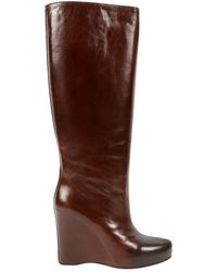 Maison Margiela Bottes \N en Cuir Marron