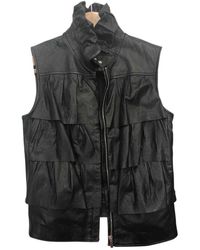 Diane von Furstenberg Leder Blazer - Schwarz