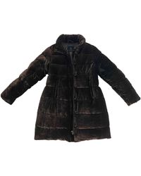 Moncler Mantel en Velours Marron