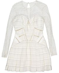 Self-Portrait Tweed mini kleid - Weiß