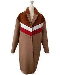 Maje Spring Summer 2019 Camel Wool Coats - Multicolour