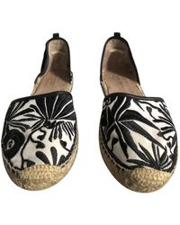 Maje White Cloth Espadrilles - Black