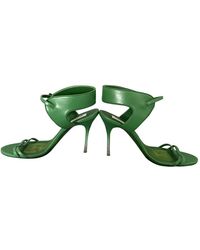 Max Mara Leather Sandals - Green
