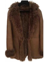 Burberry Shearling Caban - Brown
