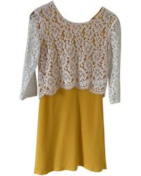 Sandro Spring Summer 2019 Spitze Mini kleid - Gelb