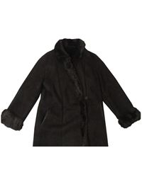 Max Mara Mantel en Suede Noir
