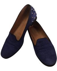 Sandro Blue Suede Flats