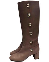 Valentino \n Leather Boots - Brown