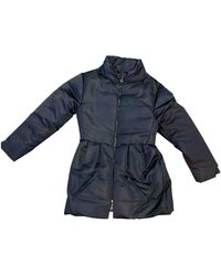 Moncler Mantel Gamme Rouge en Soie Noir