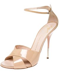 Giuseppe Zanotti Leder Römersandalen - Natur