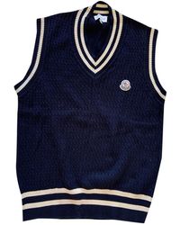Moncler Pull.Gilets en Coton Bleu