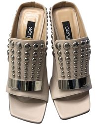 Sergio Rossi Sandales \N en Cuir Rose - Multicolore