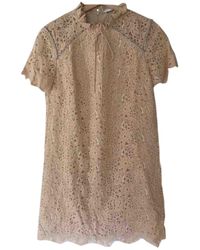 Sandro Spitze Mini kleid - Natur