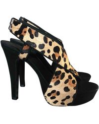 Diane von Furstenberg Leder Sandalen - Schwarz