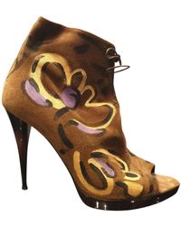 Burberry Lace Up Boots - Multicolour