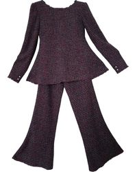 Chanel Salopette in lana multicolore - Blu