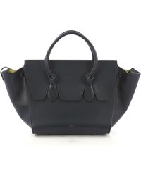 Tie Blue Leather Handbag