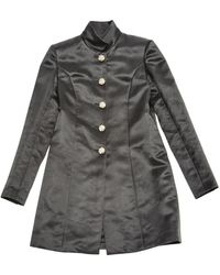 Chanel Abrigo en seda negro