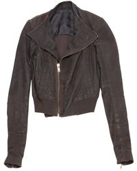 Rick Owens Giacca in pelle marrone \N