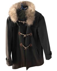 Sandro Khaki Wool Coats - Multicolour