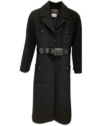 Chanel Abrigo de Lana - Negro