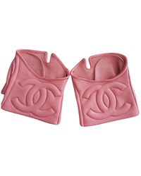 Chanel Leder Halbfingerhandschuhe - Pink