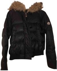 Moncler Mantel Fur Hood en Fourrure Noir